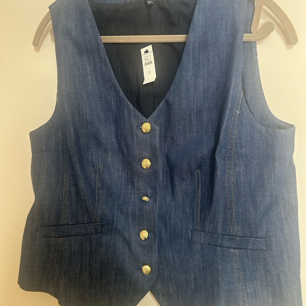 Talbots - Polished denim waistcoat in size 12. NWT